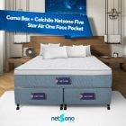 Cama Box + Colchão Netsono Queen Five Star Air One Face Pocket 158x198x59cm