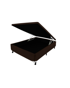 Cama Box Baú Castor Casal Corano Marrom 138x188x35cm