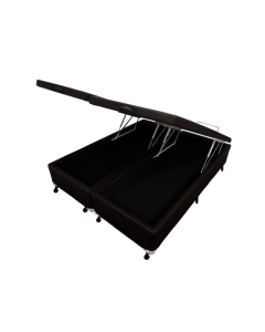 Cama Box Baú Castor Casal Bi Partido Corano Preto 138x188x35cm