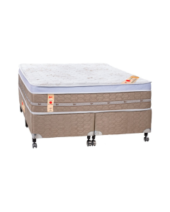 Cama Box + Colchão Castor Queen Premium Niponpedic One Face Tecnopedic 158x198x59cm