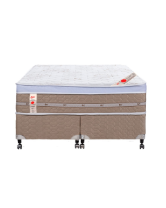 Cama Box + Colchão Castor Com Massageador King Niponpedic One Face Tecnopedic 193x203x59cm