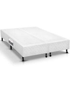 Cama Box Simples Castor Queen Poli Branco 158x198x27cm