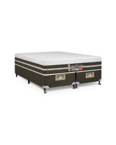 Cama Box + Colchão Castor Queen Silver Star Air One Face Tecnopedic 158x198x59cm