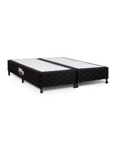 Cama Box Simples Castor Poli Preto 158x198x27cm