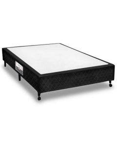 Cama Box Simples Castor Casal Poli Preto 138x188x27cm