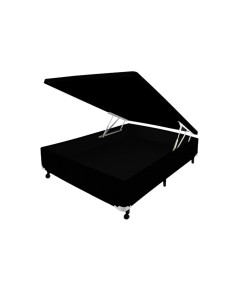 Cama Box Baú Castor Casal Corano Preto 138x188x35cm