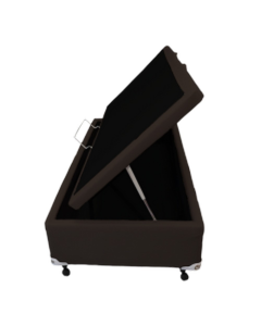 Cama Box Baú Castor Solteiro Corano Marrom 100x200x35cm