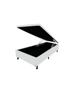Cama Box Baú Castor Solteiro Corano Branco 120x203x35cm
