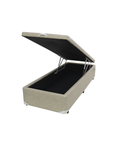 Cama Box Baú Castor Solteiro Premium Kansas Bege 120x203x35cm