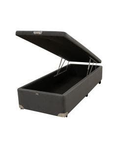 Cama Box Baú Castor Solteiro Vellus Cinza 120x203x35cm