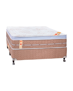 Cama Box + Colchão Castor Casal Premium Niponpedic One Face Tecnopedic 138x188x59cm