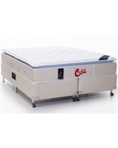 Cama Box + Colchão Castor Queen Super Luxo Vitagel One Face Pocket 158x198x56cm