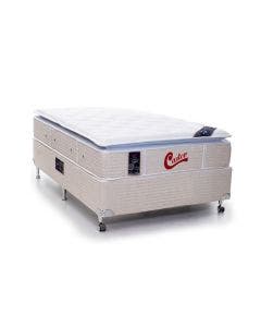 Cama Box + Colchão Castor Solteiro Super Luxo Vitagel One Face Pocket 96x203x56cm