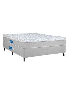 Cama Box + Colchão Netsono Casal Class One Face Híbrido 138x188x52cm