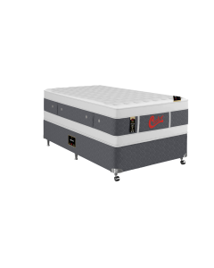 Cama Box + Colchão Castor Solteiro Plush Light Stress Double Face Pocket 96x203x63cm
