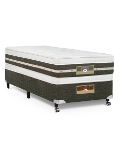 Cama Box + Colchão Castor Solteiro Silver Star Air Double Face Tecnopedic 120x203x61cm