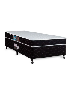 Cama Box + Colchão Castor Solteiro Montblanc Double Face D33 88x188x45cm