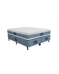 Cama Box + Colchão Netsono King Five Star Air Double Face Pocket 180x200x61cm