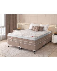 Cama Box + Colchão Castor Com Massageador King Niponpedic One Face Tecnopedic 193x203x59cm
