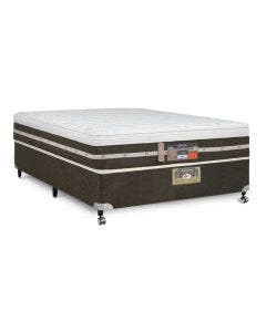 Cama Box + Colchão Castor Casal Silver Star Air One Face Tecnopedic 138x188x59cm