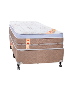 Cama Box + Colchão Castor Solteiro Premium Niponpedic One Face Tecnopedic 88x188x59cm