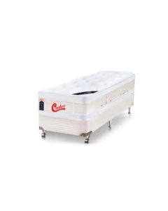Cama Box + Colchão Castor Solteiro Vitagel Euro Double Face Pocket 88x188x67cm 