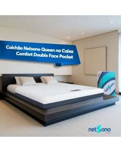 Colchão Netsono Queen na Caixa Comfort Double Face Pocket 158x198x25cm